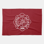 Fire Dept Maltese Kreuzküche Handtuch 16" x 24" (Horizontal)