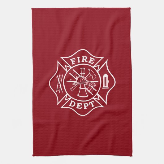 Fire Dept Maltese Kreuzküche Handtuch 16" x 24" (Vertikal)