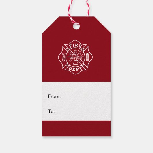 Fire Dept Malteser Cross Geschenk Tag Geschenkanhänger (Rückseite)