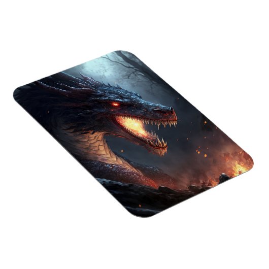 Fire Dragon Fantasy Art Magnet (Rechte Seite)