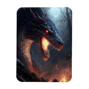Fire Dragon Fantasy Art Magnet