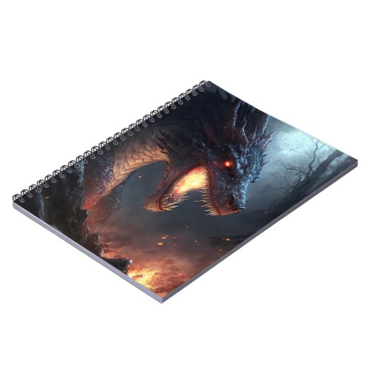 Fire Dragon Fantasy Art Notebook Notizblock (Linke Seite)