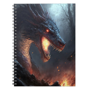 Fire Dragon Fantasy Art Notebook Notizblock