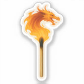 Fire Dragon Matchstick Aufkleber (Vorderseite)