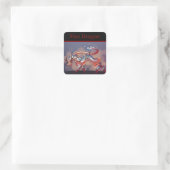Fire Dragon Quadratischer Aufkleber (Tasche)