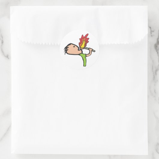 Fire Eating Runder Aufkleber (Tasche)