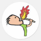 Fire Eating Runder Aufkleber (Vorderseite)