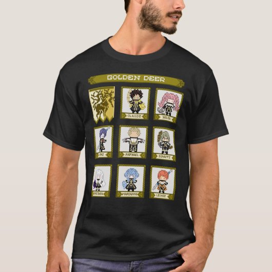 Fire Emblem Three Houses Golden Deer House Pixel P T-Shirt (Vorderseite)