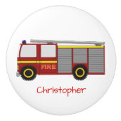 Fire Engine Design Personalised Keramikknauf (Vorderseite)