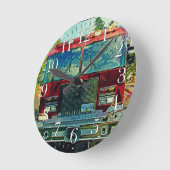 Fire Engine Firefighters Wall Clock Runde Wanduhr (Winkel)