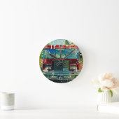 Fire Engine Firefighters Wall Clock Runde Wanduhr (Zuhause)