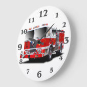 Fire Engine for Round-Large-Wall-Clock Große Wanduhr (Winkel)