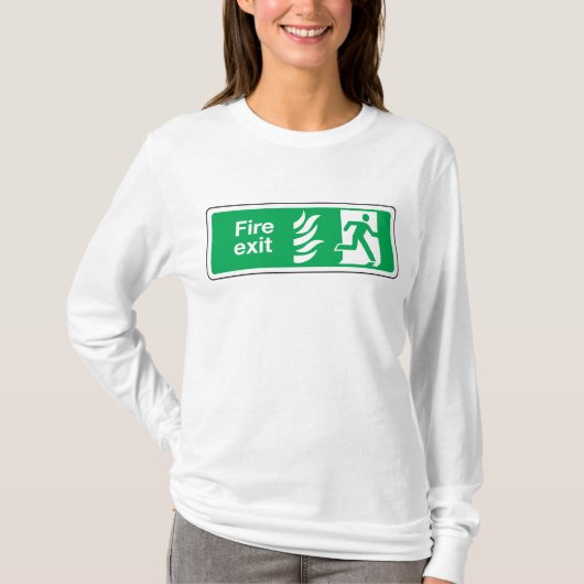Fire Exit Safety Sign Emergency Evacuation T-Shirt (Vorderseite)