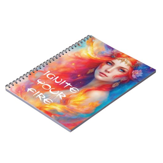 Fire Fairy Digital Art Notebook Notizblock (Linke Seite)