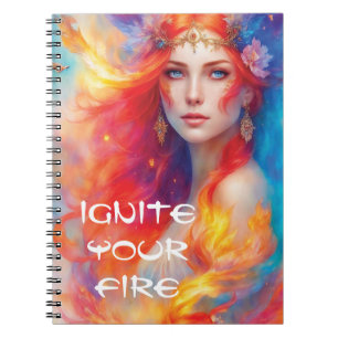 Fire Fairy Digital Art Notebook Notizblock