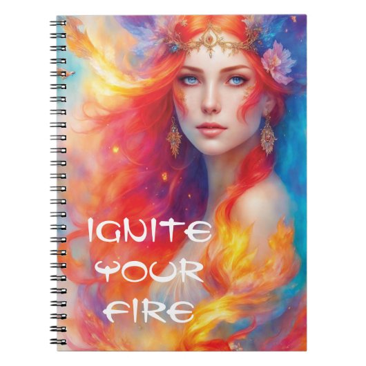 Fire Fairy Digital Art Notebook Notizblock (Vorderseite)