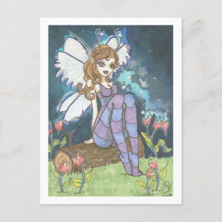Fire Field Striped Fairy Fantasy Art Print Postkarte