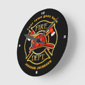 Fire Fighter Helmet        Runde Wanduhr (Winkel)