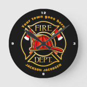 Fire Fighter Helmet Runde Wanduhr (Vorderseite)