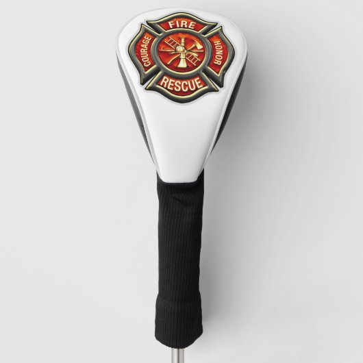 Fire Fighter Maltese Cross Golf Club Driver Cover Headcover (Vorderseite)