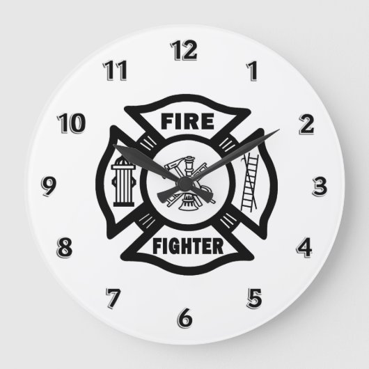 Fire Fighter Maltese Logo Große Wanduhr (Vorderseite)