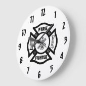 Fire Fighter Maltese Logo Large Clock Große Wanduhr (Winkel)