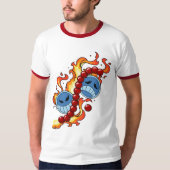 Fire Fist Pirate T-Shirt – Flame Anime Streetwear (Vorderseite)