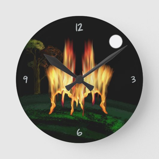 Fire Fly Round Clock Runde Wanduhr (Vorderseite)