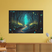 Fire Forest Beautiful und Magical Canvas Print Leinwanddruck (Insitu (Wohnzimmer))
