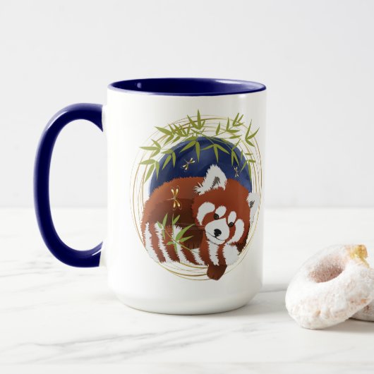 FIRE FOX Red Panda 15oz Tasse (Mit Donut)