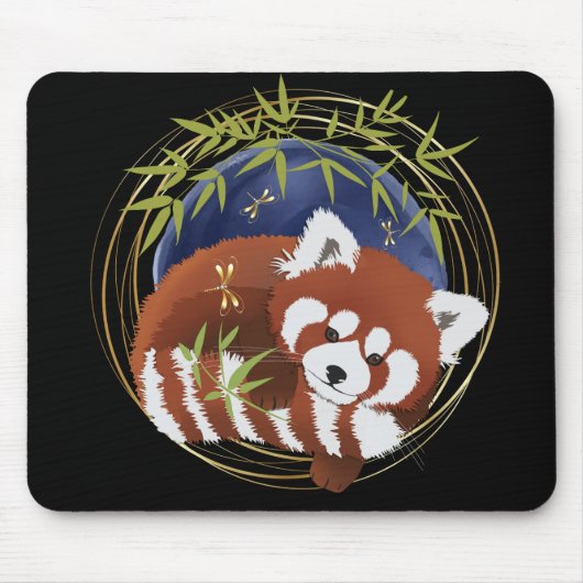 FIRE FOX roter Panda-Mousepad Mousepad (Vorne)
