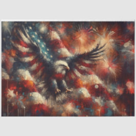 Fire Freedom Patriotic Eagle Decoupage Seidenpapier