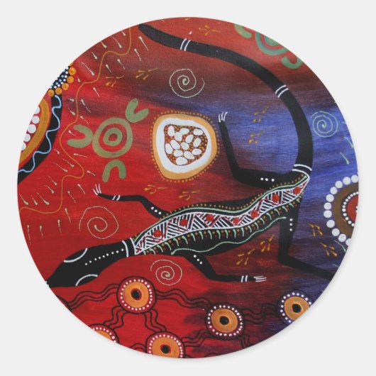 Fire Goanna Dreaming Runder Aufkleber (Vorderseite)