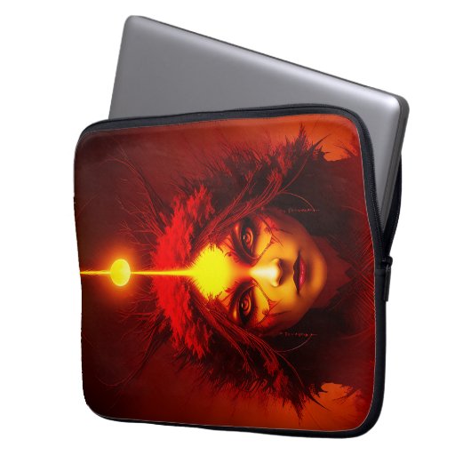 Fire Goddess Fantasy Art Laptopschutzhülle (Vorderseite Links)