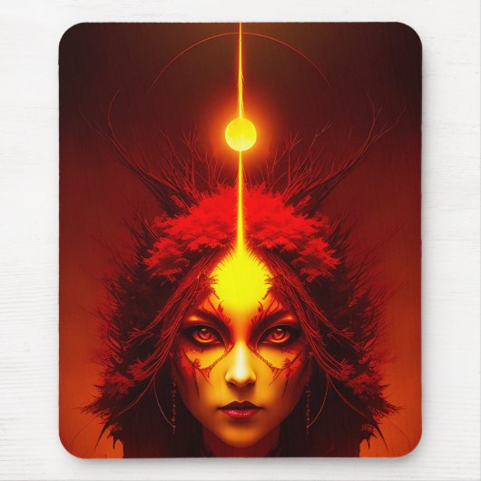 Fire Goddess Fantasy Art Mousepad (Vorne)
