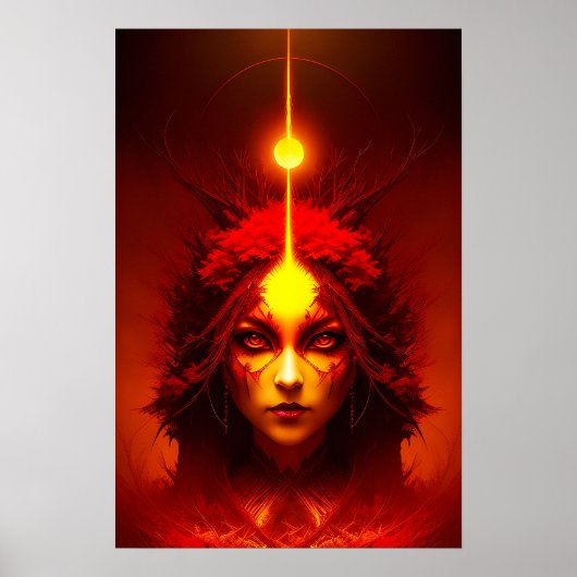 Fire Goddess Fantasy Art Poster (Vorne)