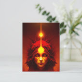 Fire Goddess Fantasy Art Postkarte (Stehend Vorderseite)