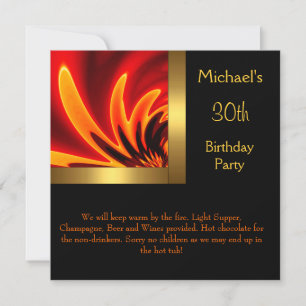 Fire Gold Black 30. Geburtstagsfeier Einladung