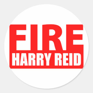 Fire Harry Reid Runder Aufkleber