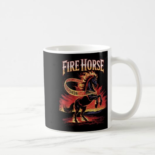 Fire Horse 2026 Zodiac Art Chinese New Year Kaffeetasse (Rechts)