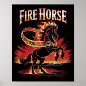 Fire Horse 2026 Zodiac Art Chinese New Year Poster (Vorne)
