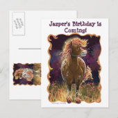 Fire Horse Ankündigungspostkarte (Vorne/Hinten)