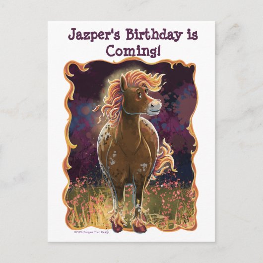 Fire Horse Ankündigungspostkarte (Vorderseite)