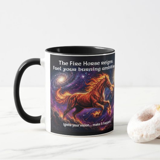 Fire Horse "Burning Ambition" Tasse (Mit Donut)
