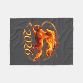 Fire Horse Chinese Zodiac Symbol 2026 Lunar New Ye Fleecedecke (Vorderseite (Horizontal))