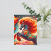 Fire Horse Feiertagskarte (Stehend Vorderseite)