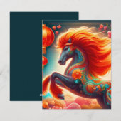 Fire Horse Feiertagskarte (Vorne/Hinten)