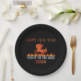 Fire Horse Paper Plate Pappteller