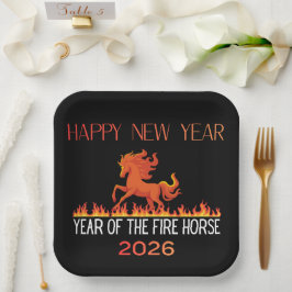 Fire Horse Paper Plate Pappteller
