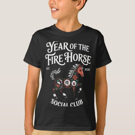 Fire Horse Social Club 2026 Lunar New Year T-Shirt (Vorderseite)